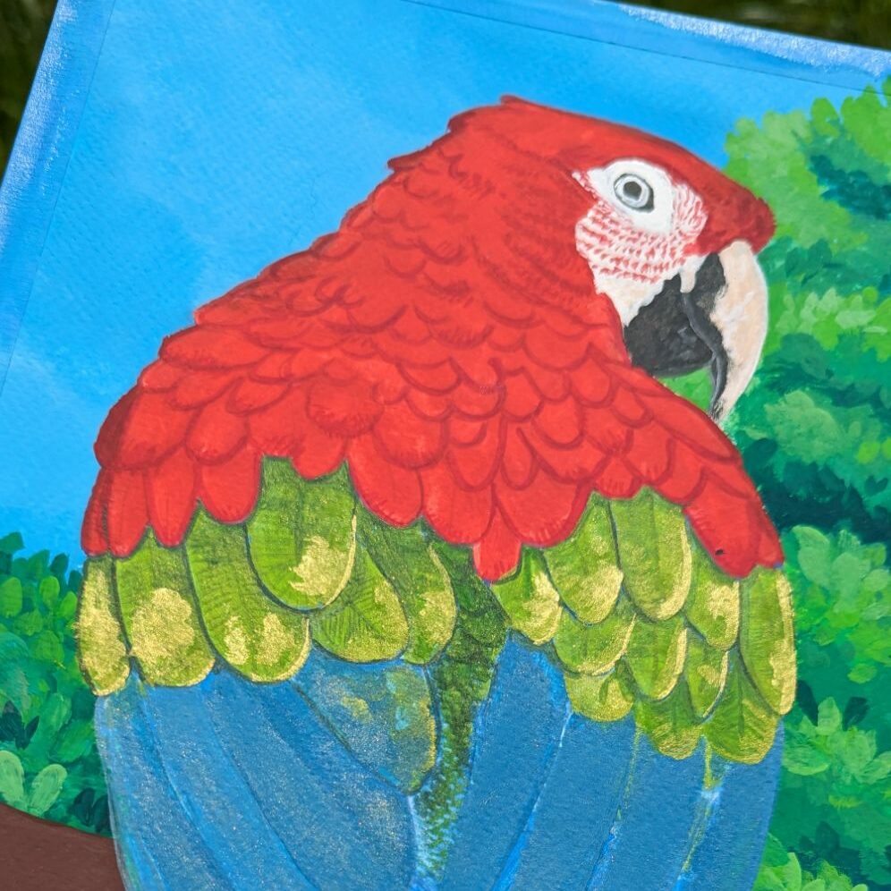 Gouache Perroquet