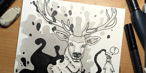 Inktober – Jour 5 – Cerf