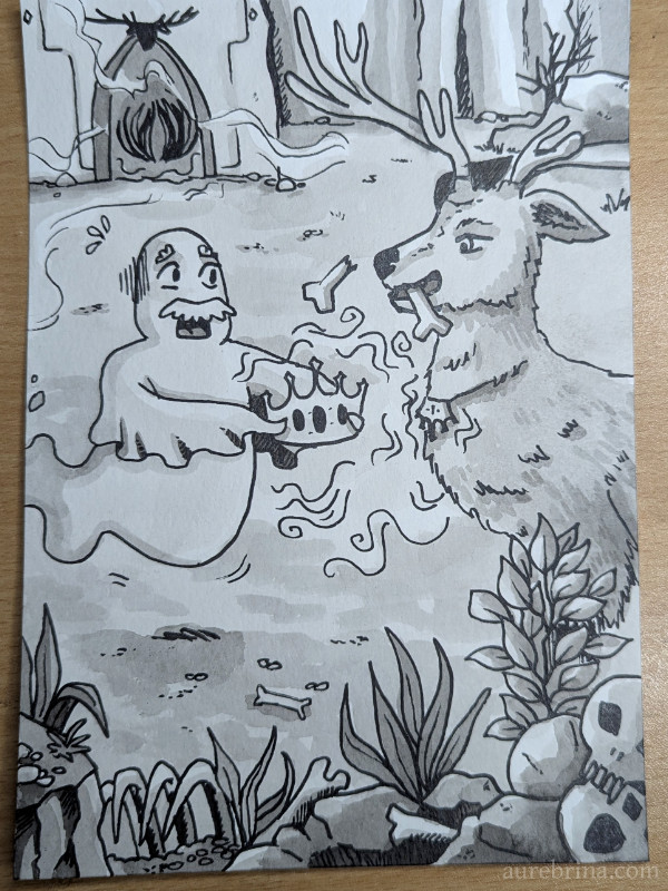 inktober jour 28 squelettique