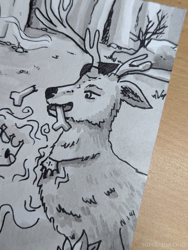 inktober jour 28 squelettique